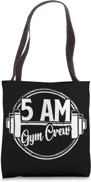 5 am Morning Workout Productivity Health Motivation Saying Tote Bag