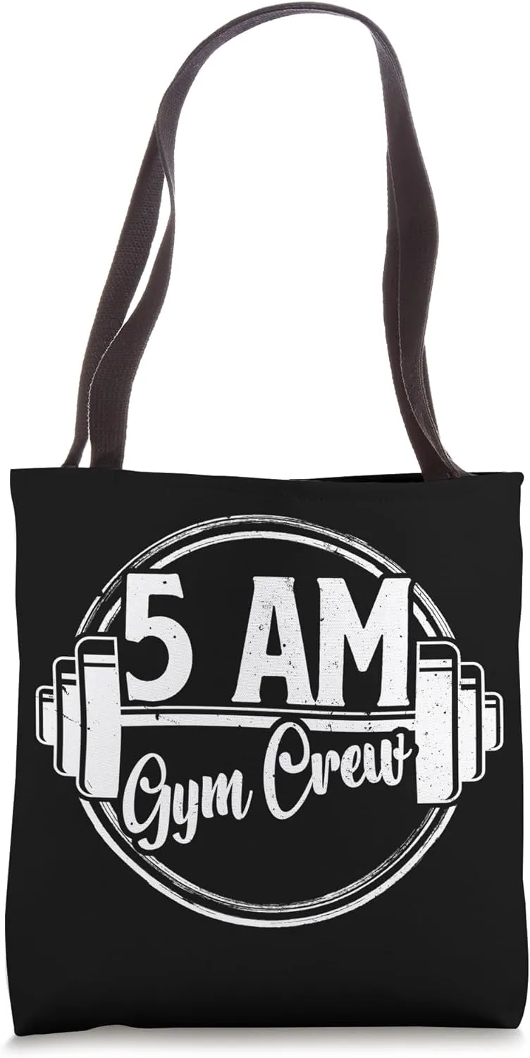 5 am Morning Workout Productivity Health Motivation Saying Tote Bag