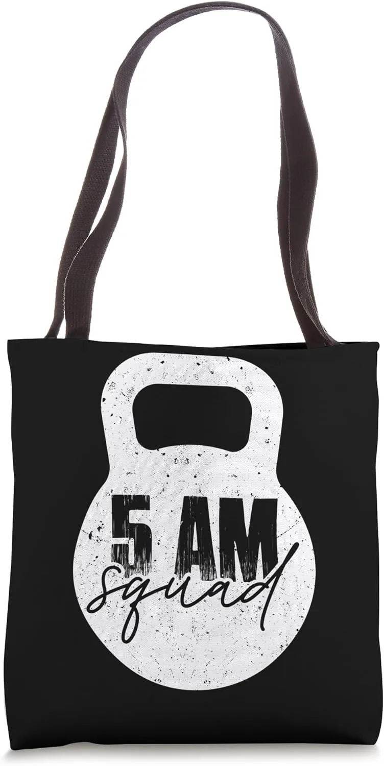 5 am Morning Workout Productivity Health Motivation Saying Tote Bag
