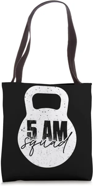 5 am Morning Workout Productivity Health Motivation Saying Tote Bag