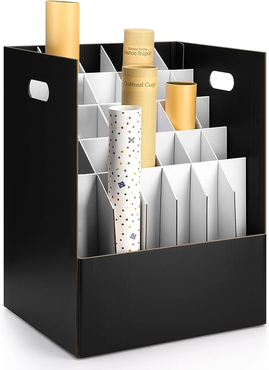 50 Slots Vertical Blueprint Storage Organizer Roll File Holder Corrugated Cardboard Roll File Cabinet Box for Office School Poster Map Gift Wrap Architectural Home