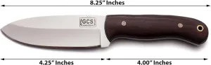 59.99GCS Handmade D2 Tool Steel Tactical Hunting and Survival Knife with Micarta Handle, Vertical Draw Leather Sheath, and Full Tang Blade for Hunting and EDC - GCS 305