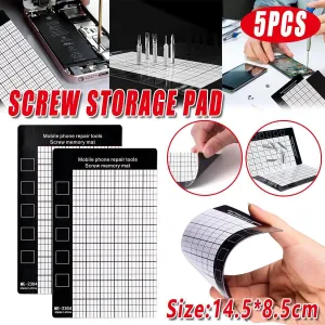 5pcs Magnetic Screw Memory Pad Storage Work Mat for Mobile Phone Repair Tools