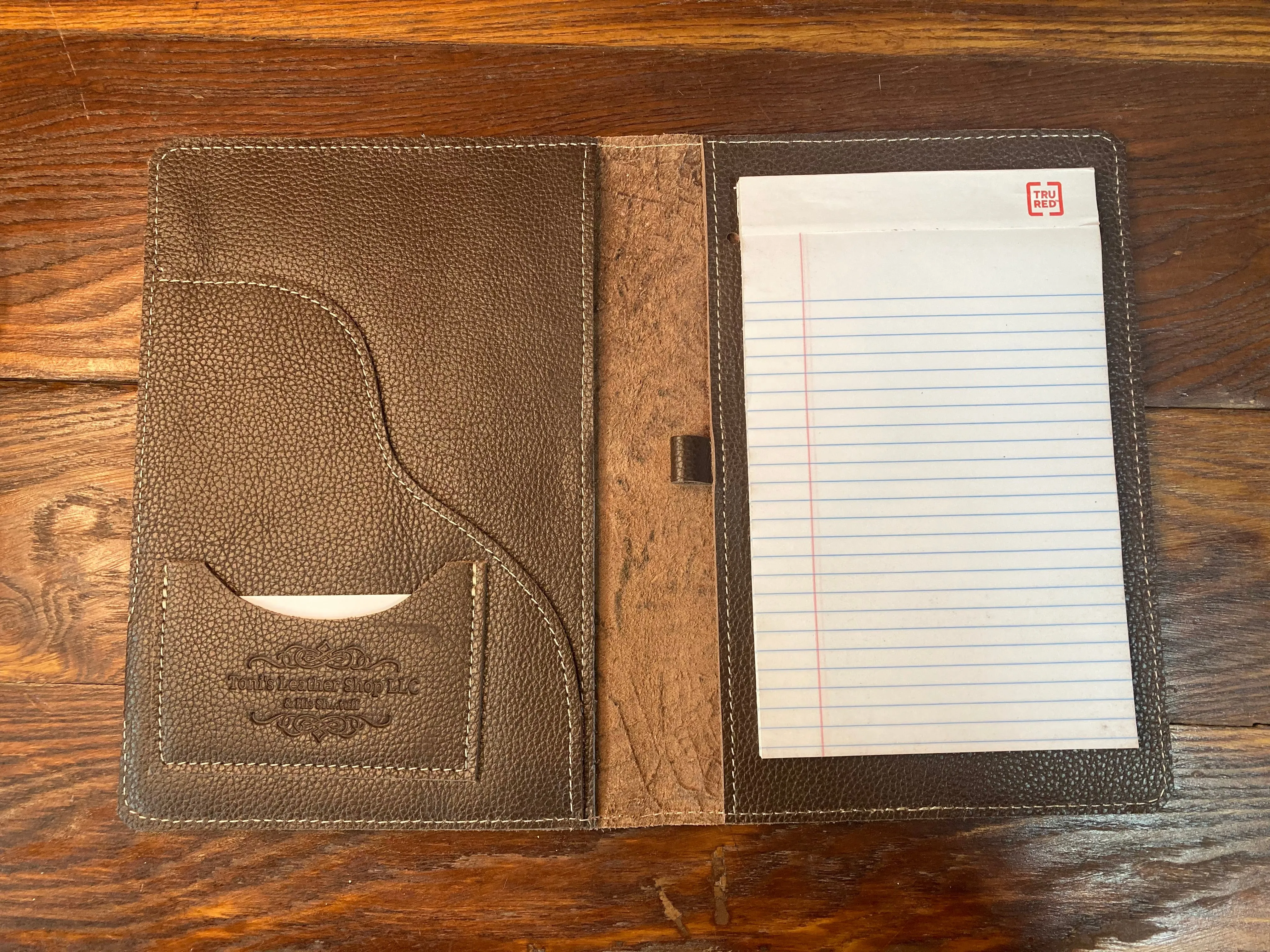 5" x 7" Brown Cowhide with Turquoise and Brown Rose Embossed Leather Notebook