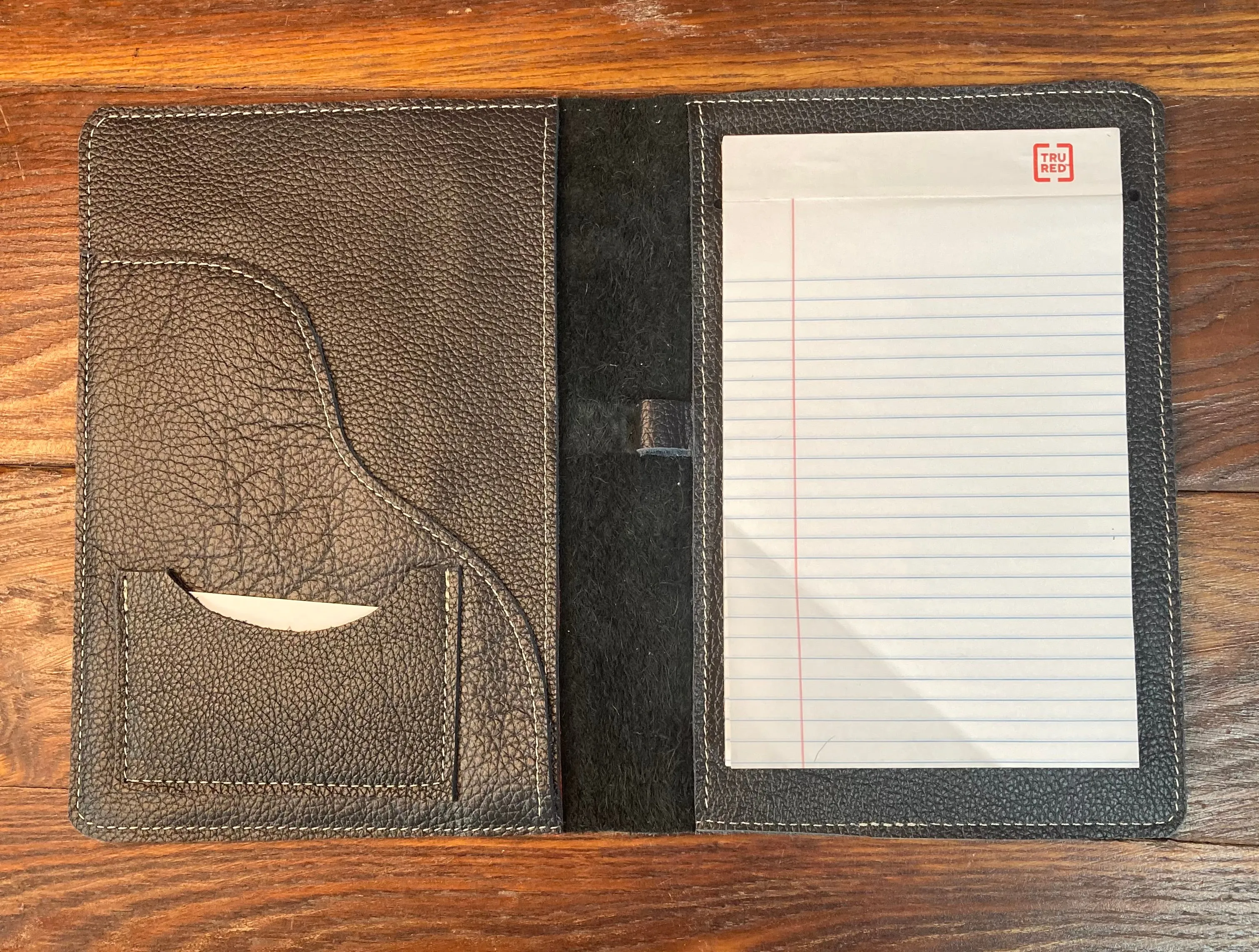 5" x 7" Orange and Black Leather Notebook
