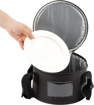 8.5" Diameter China Saucer Plate Storage Bag with Pearl Cotton Inner and Scratch-proof Cloth, Practical Portable Plate Container