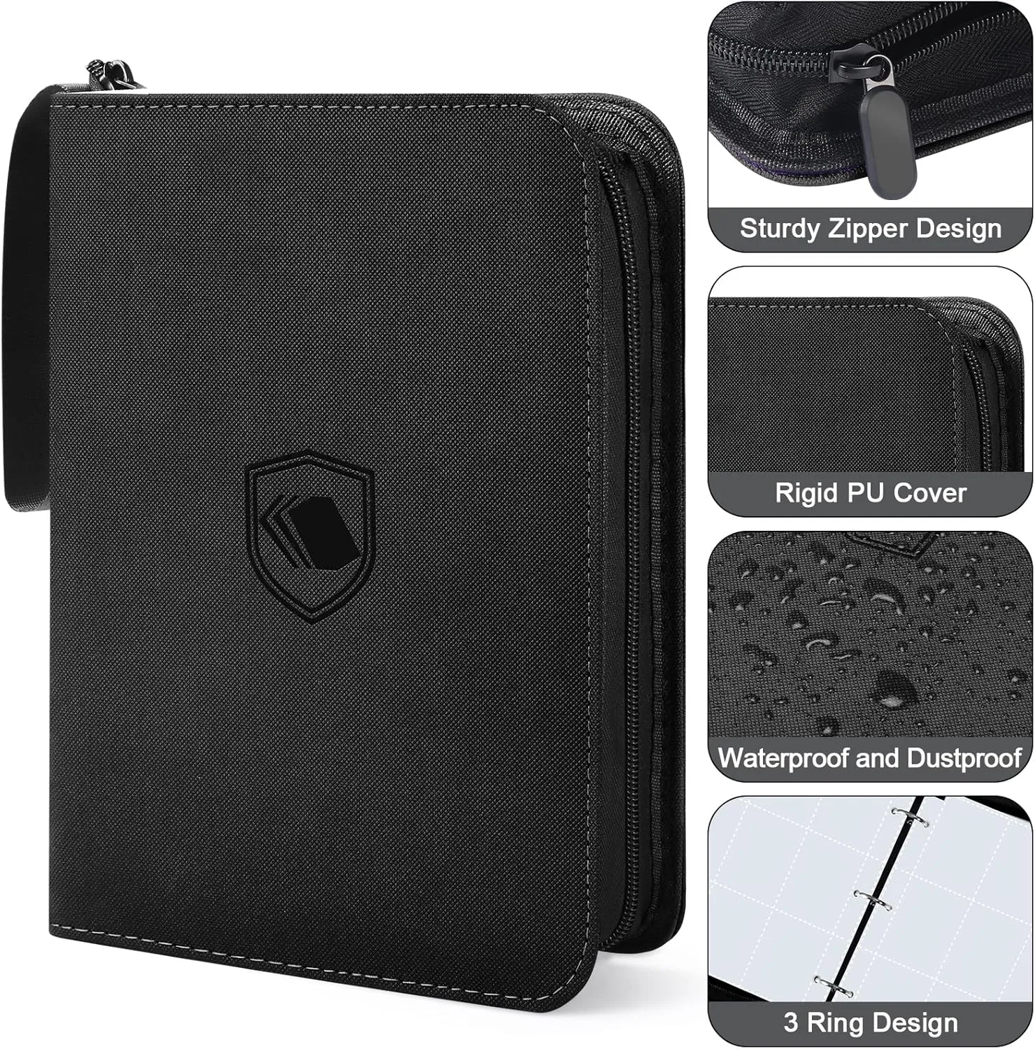 900 Pockets Trading Card Binder, PU Cover Zipper Card Collection Album, Sturdy Card Folder Holder for MTG, TCG, Game Cards, Sports Cards