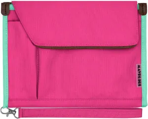 A5 Conference Folder Business Organiser Bag Notepad Carrying Case Document Case A5 Portfolio Organiser Portfolio Binder with Zip (Rose Red)
