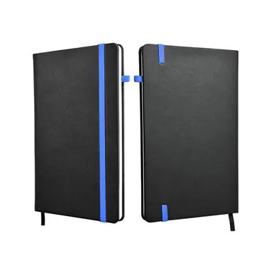 A5 Hard Cover Notebook with Coloured Elastic Strap