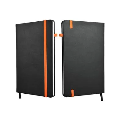 A5 Hard Cover Notebook with Coloured Elastic Strap