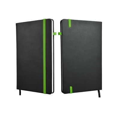 A5 Hard Cover Notebook with Coloured Elastic Strap