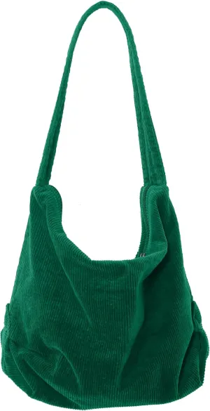 ALUWU Corduroy Tote Bag for Women Girl Canvas Shoulder Handbags Cute Large Purse