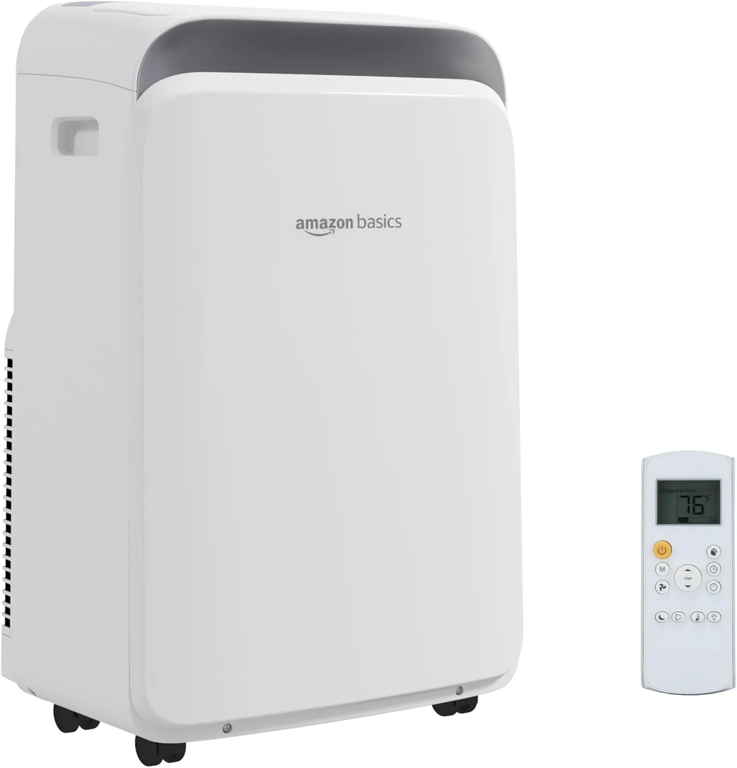Amazon Basics Portable Air Conditioner with Remote, Easy Installation, AC Unit for Bedrooms, Cools 450 Sq Ft, 10,000 BTU ASHARE / 6000 BTU SACC, White