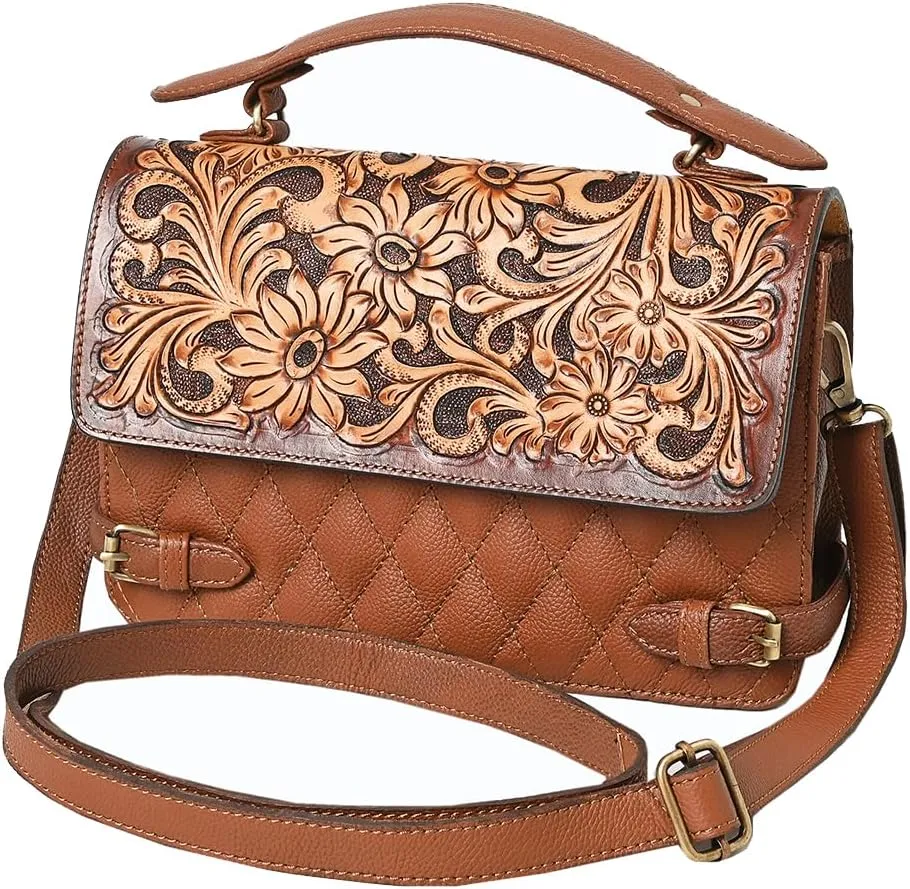 American Darling Small Crossbody Hand Tool Genuine Leather Women Bag Western Handbag Purse