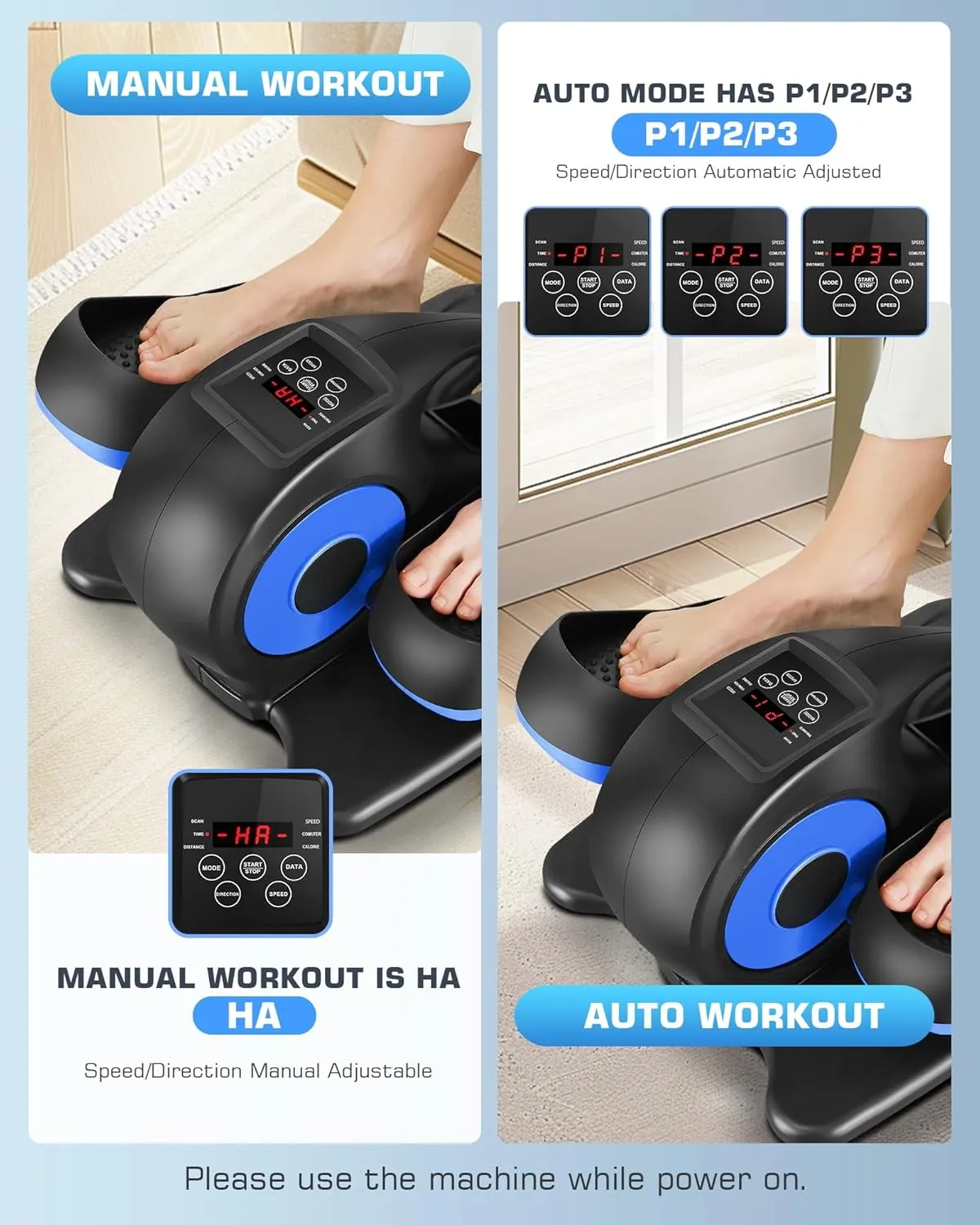ANCHEER Under Desk Elliptical, Electric Ellipse Leg Exerciser While Sitting for Seniors Adults, Quiet Portable Motorized Seated Foot Pedal Exerciser with Remote Control for Home Office Use