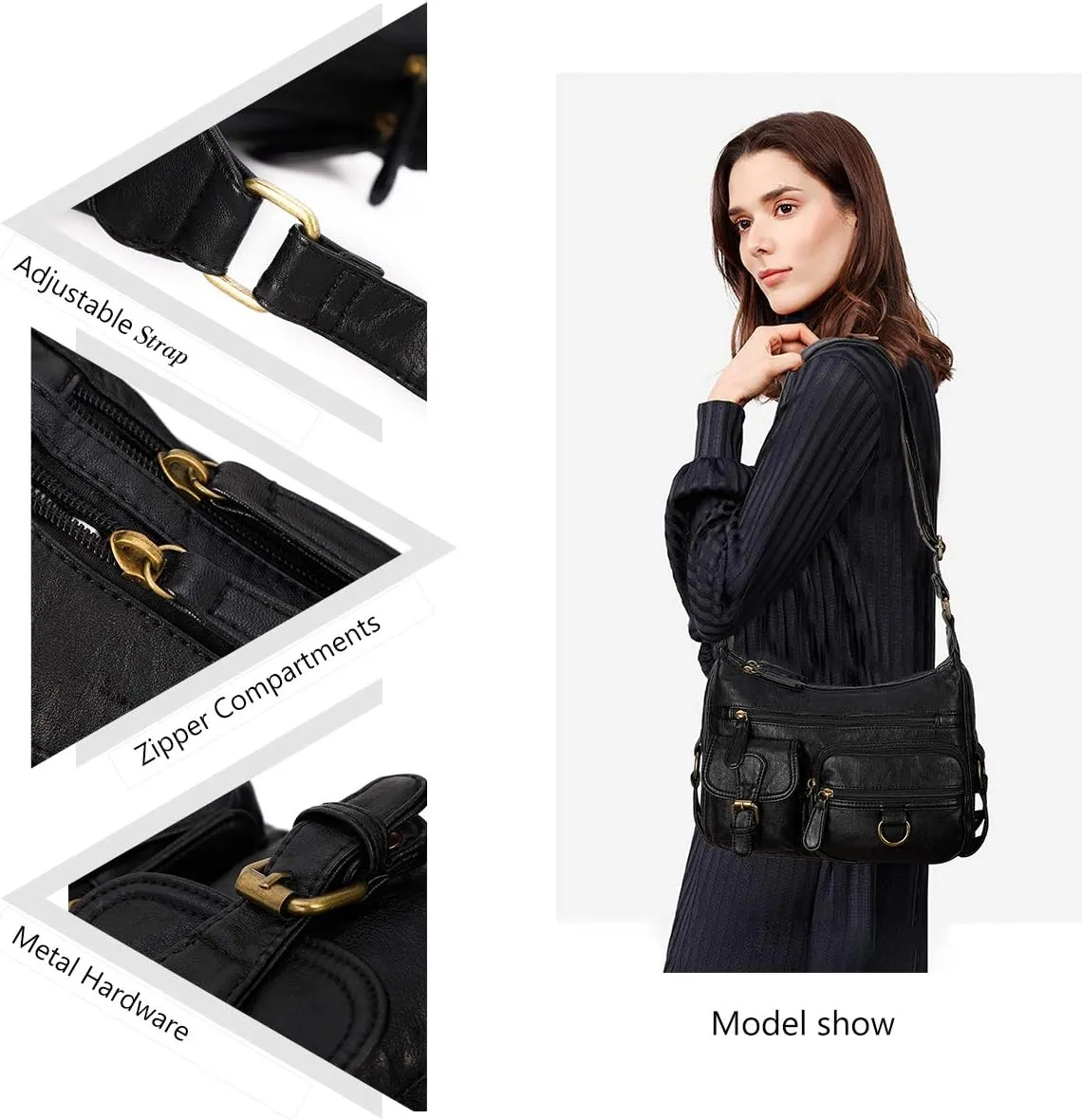 Angel Barcelo Cross body Shoulder Bag Women Soft PU Leather Purses and Handbags