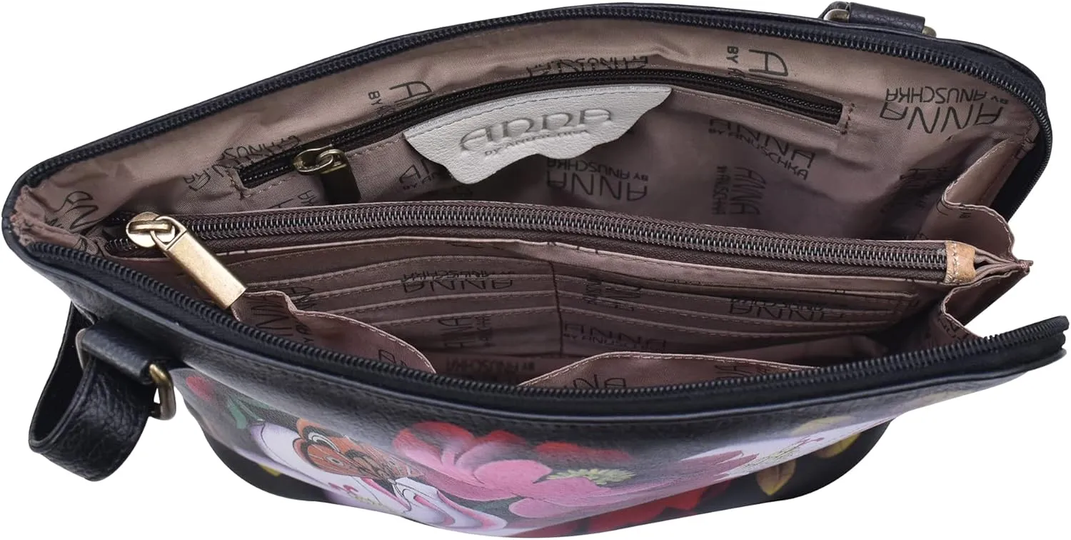 Anna by Anuschka Crossbody Organizer Bag - Genuine Leather