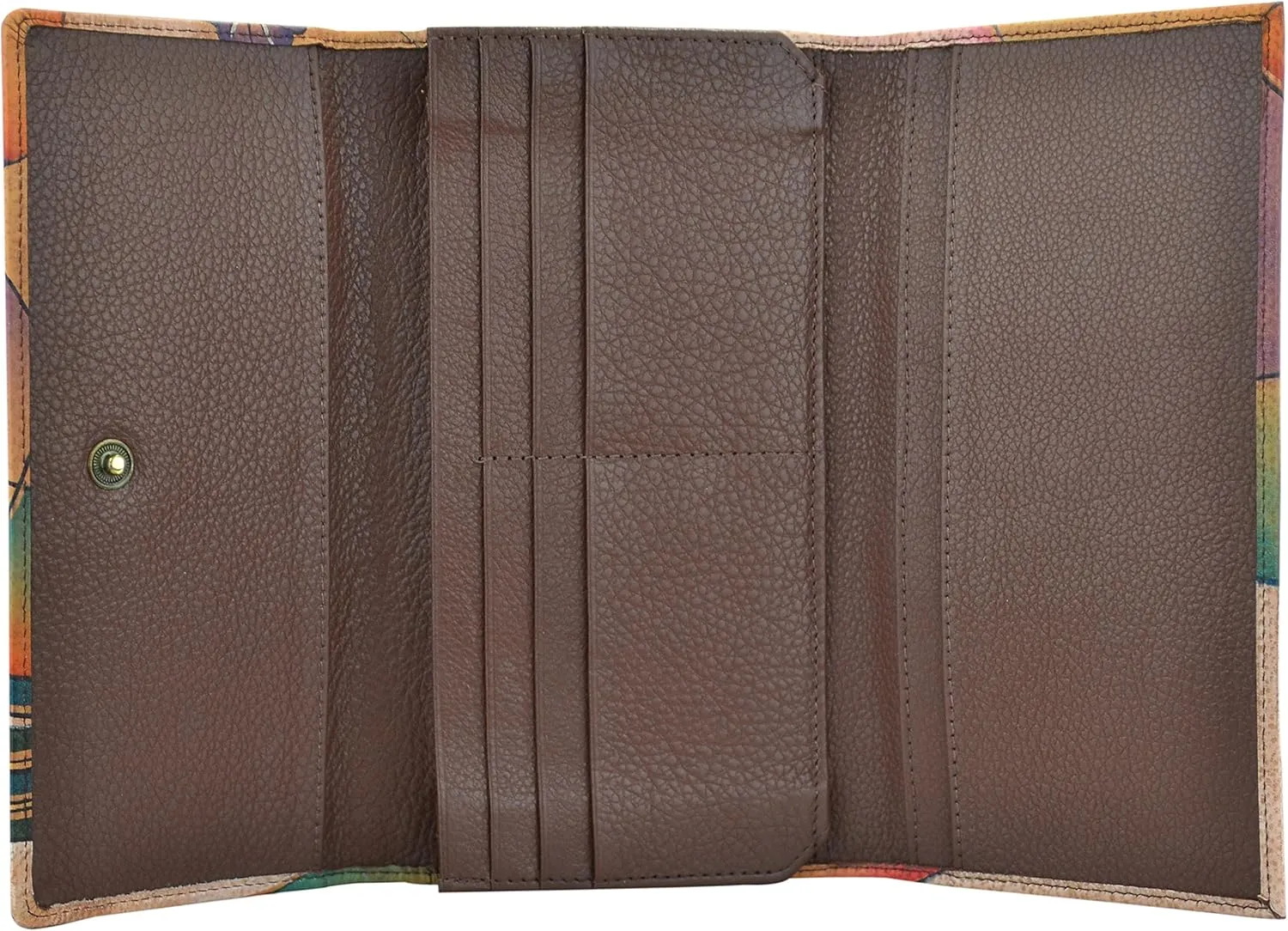 Anna By Anuschka Hand Painted Women’s Genuine Leather Ladies Checkbook Clutch Wallet