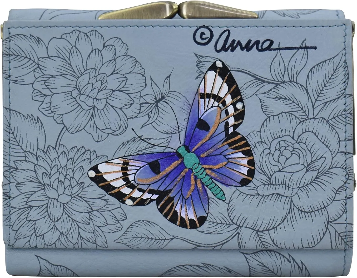Anna by Anuschka Hand Painted Women’s Leather Ladies Three Fold Wallet