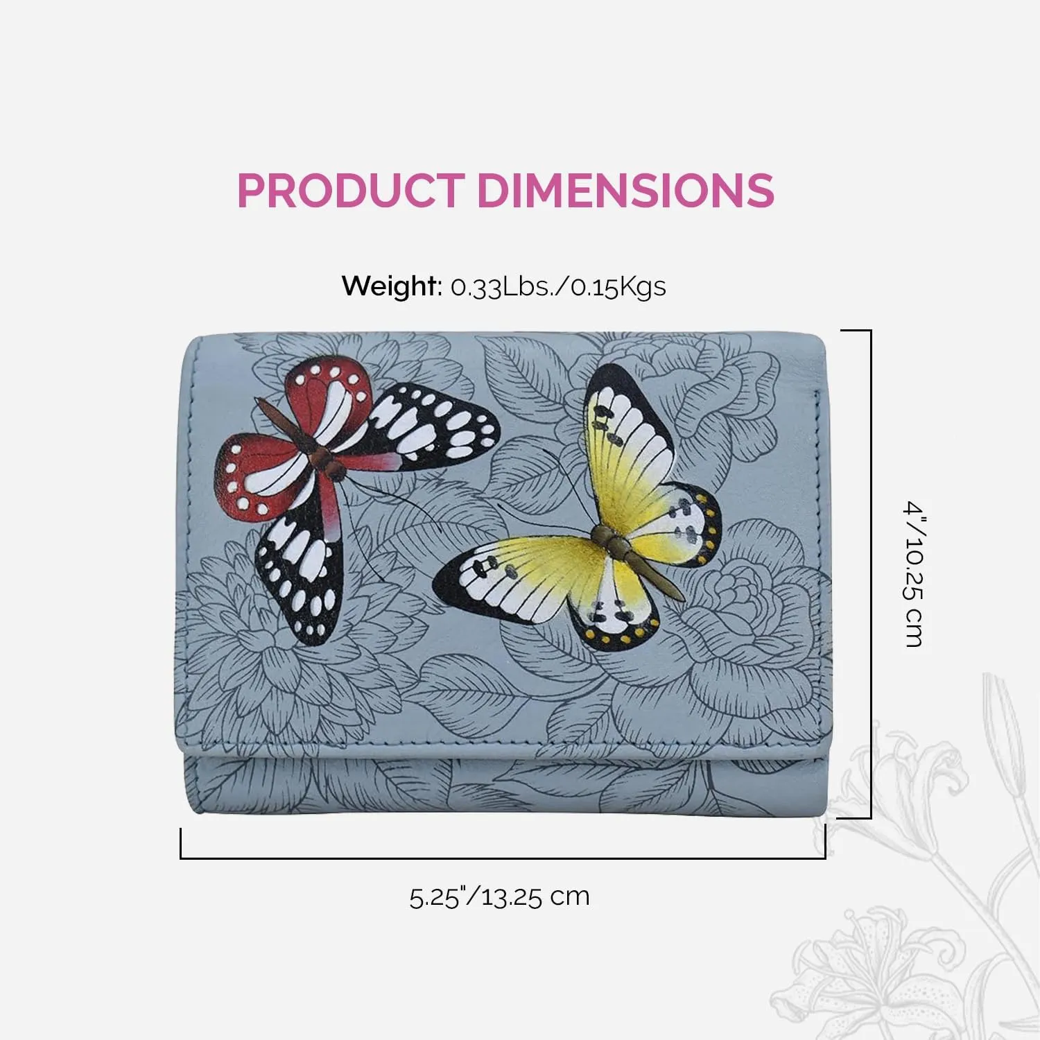 Anna by Anuschka Hand Painted Women’s Leather Ladies Three Fold Wallet