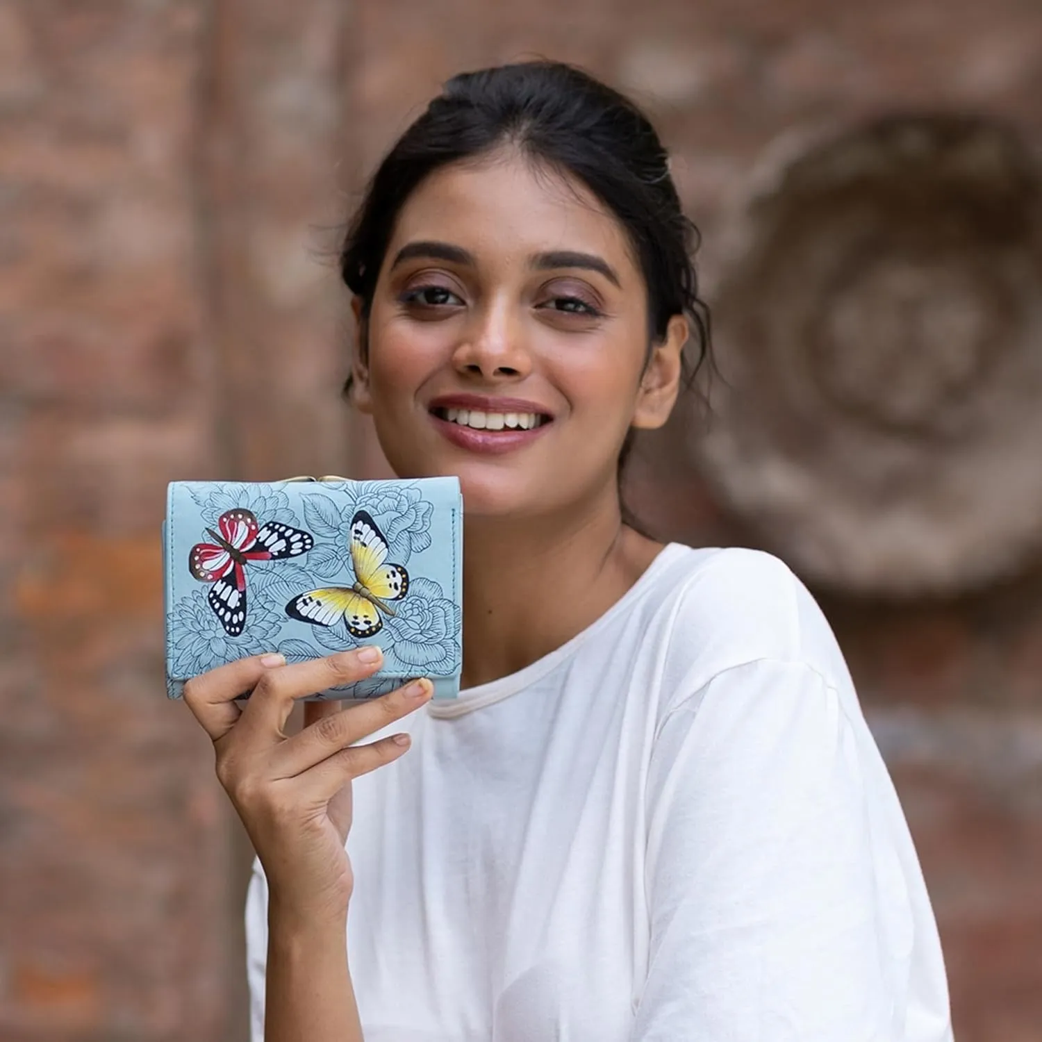 Anna by Anuschka Hand Painted Women’s Leather Ladies Three Fold Wallet