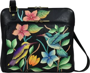 Anna by Anuschka Handpainted Leather Women's Zip Around Organizer Cross Body