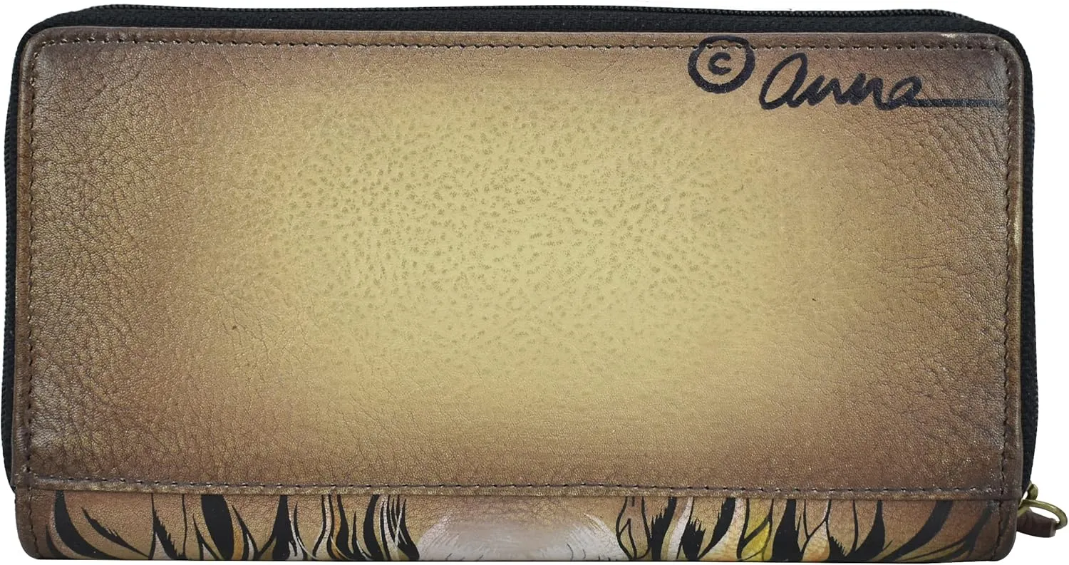 Anna by Anuschka Women's Hand Painted Leather Two Fold Wallet-Cuddly Koala