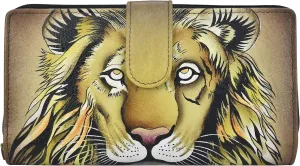 Anna by Anuschka Women's Hand Painted Leather Two Fold Wallet-Cuddly Koala