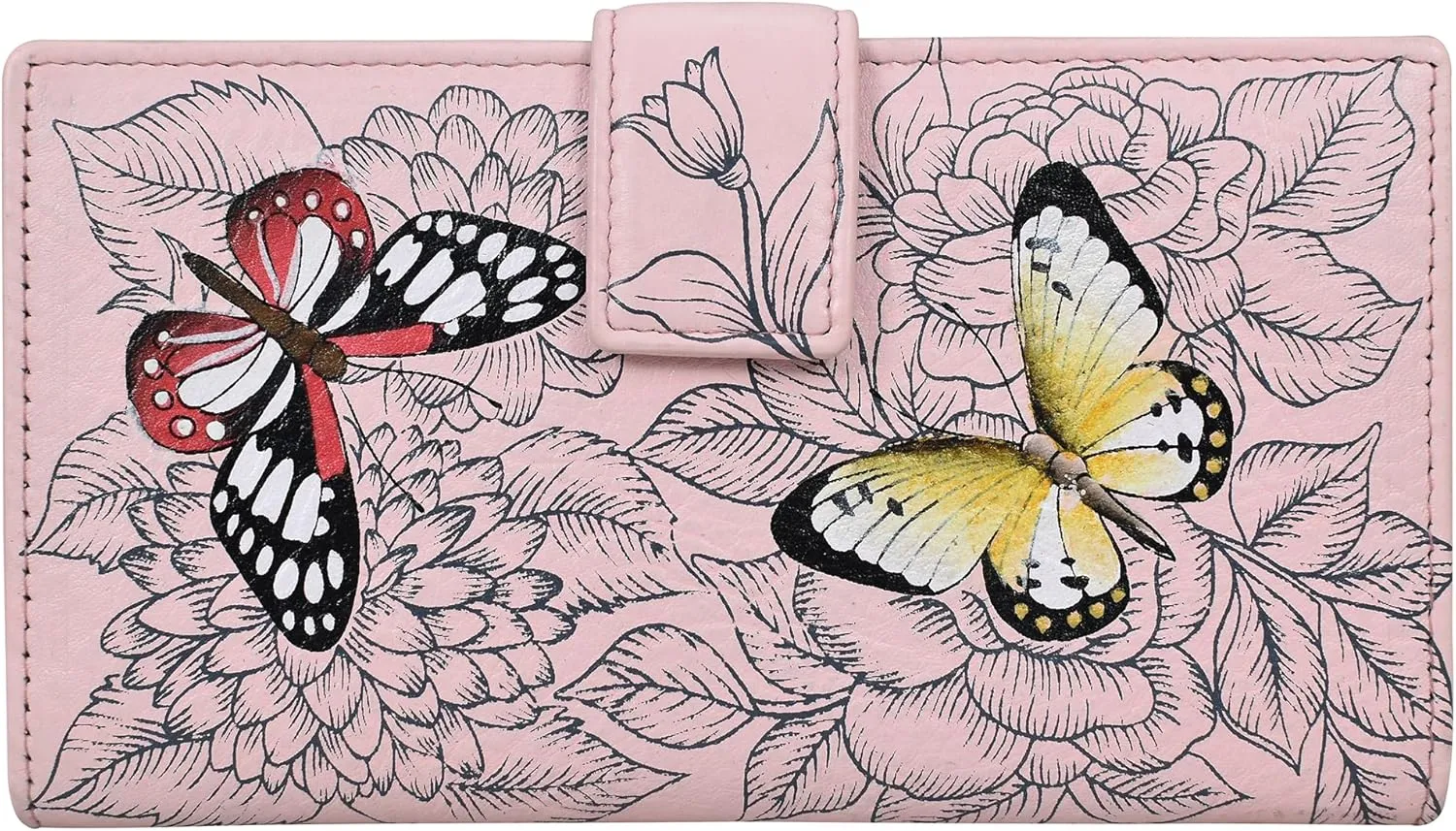 Anna by Anuschka Women's Original Leather Hand-Painted Two Fold Organizer Wallet