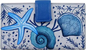 Anna by Anuschka Women's Original Leather Hand-Painted Two Fold Organizer Wallet