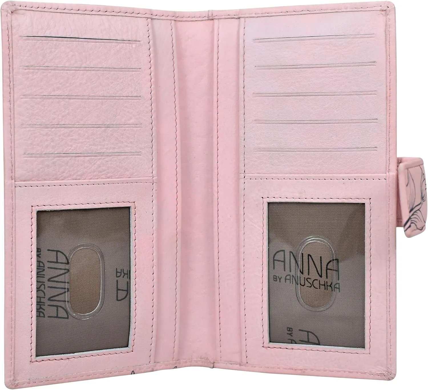 Anna by Anuschka Women's Original Leather Hand-Painted Two Fold Organizer Wallet