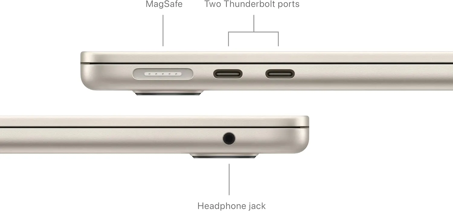 Apple 2024 MacBook Air 13-inch Laptop with M3 chip: Built for Apple Intelligence, 13.6-inch Liquid Retina Display, 16GB Unified Memory, 512GB SSD Storage, Backlit Keyboard, Touch ID; Starlight