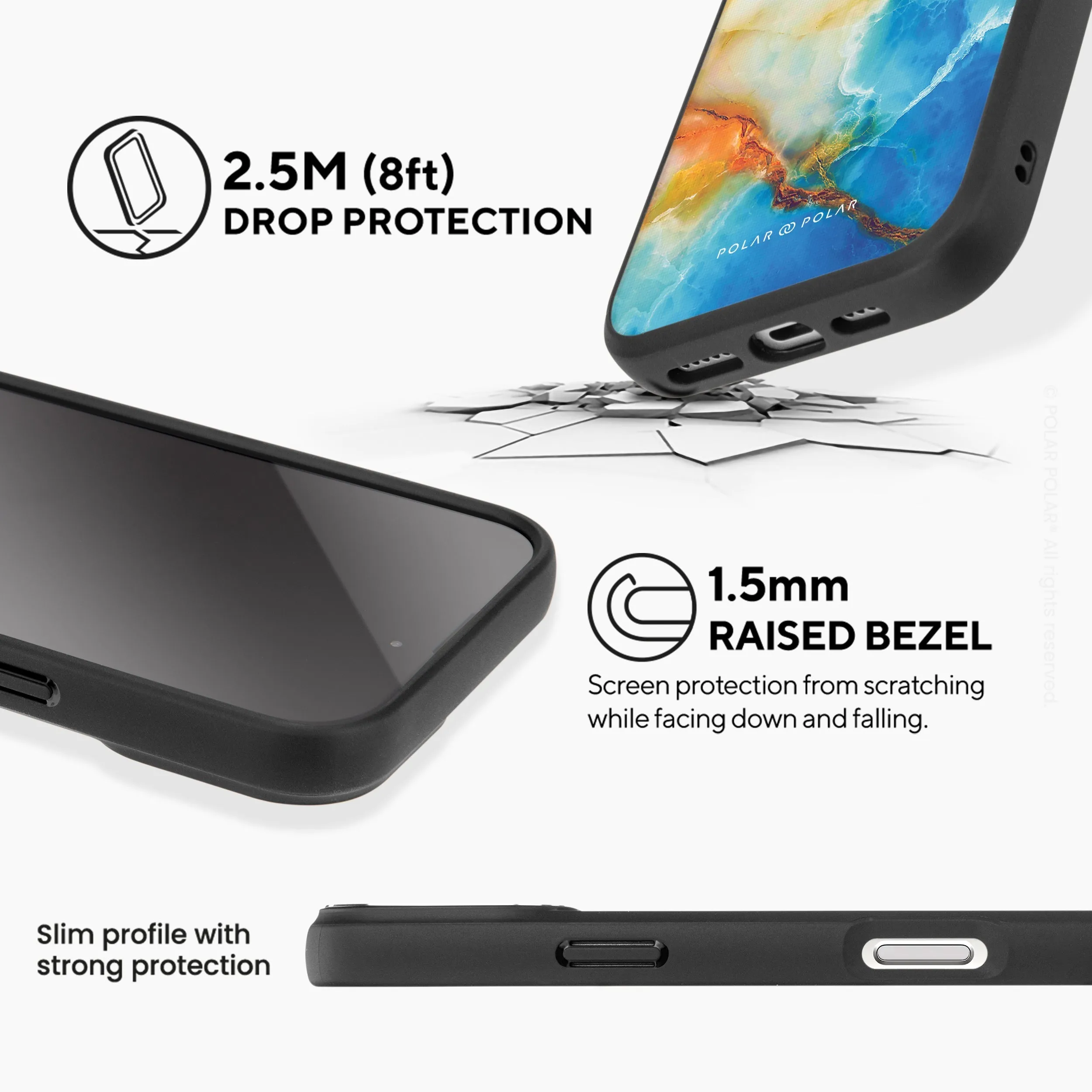 Aqua Sunlight - iPhone 16 Pro Frosted Black Bumper MagSafe Case