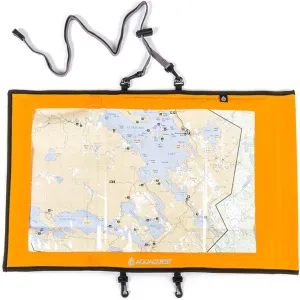 AquaQuest Trail Map Case - 100% Waterproof Document Dry Bag Holder with Clear Window & Lanyard - Black, Yellow, Orange, Blue or Green