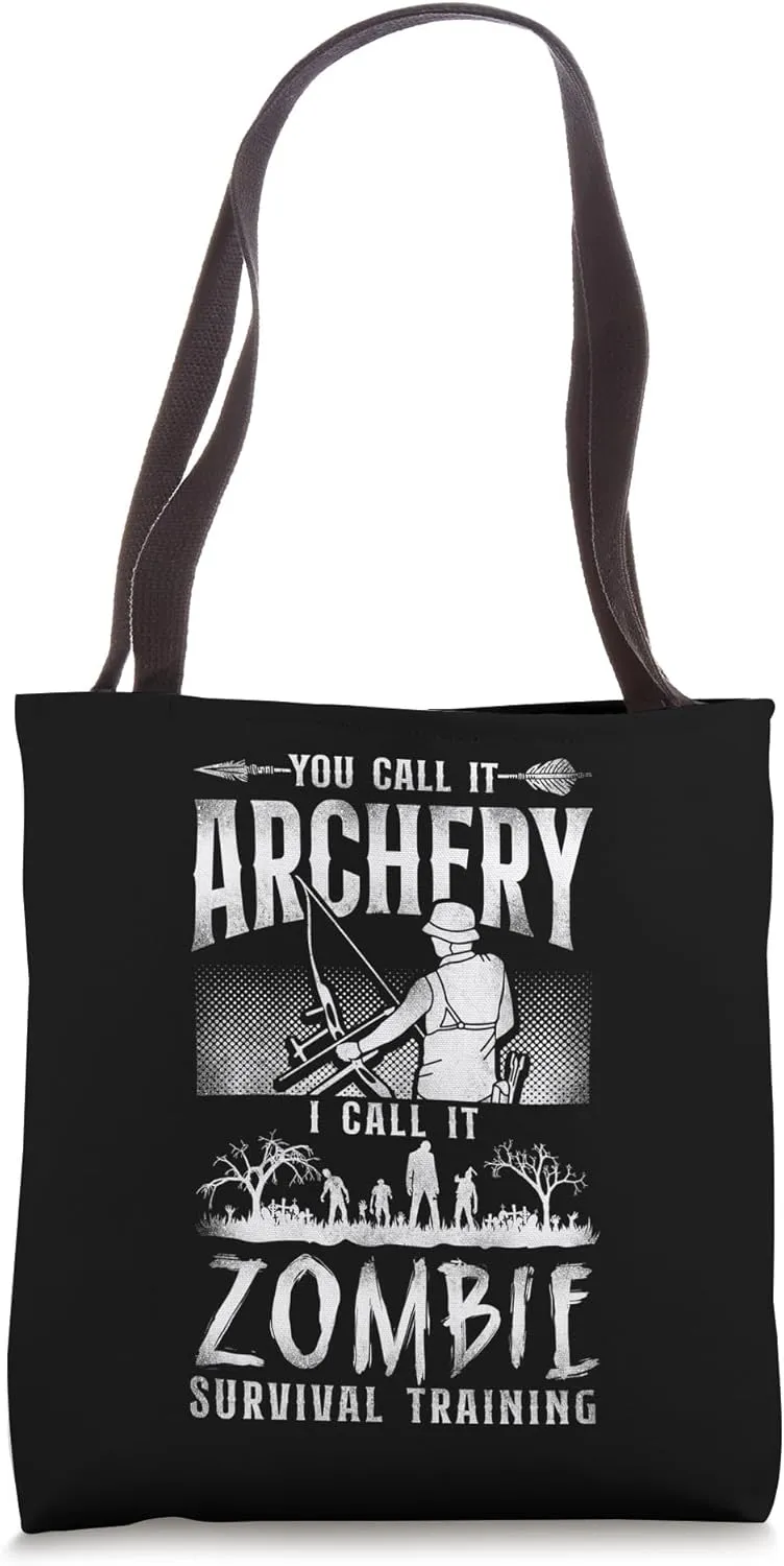 Archery Bow Archer Zombie Vintage Compound Bow You Call It Tote Bag
