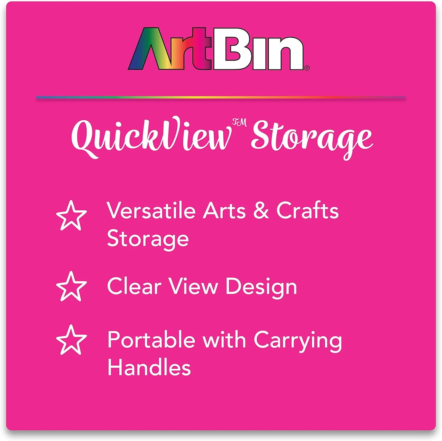 ArtBin 8017AB 17 inch Quick View Carrying Case, Portable Art & Craft Organizer with Handle, [1] Plastic Storage Case, Translucent