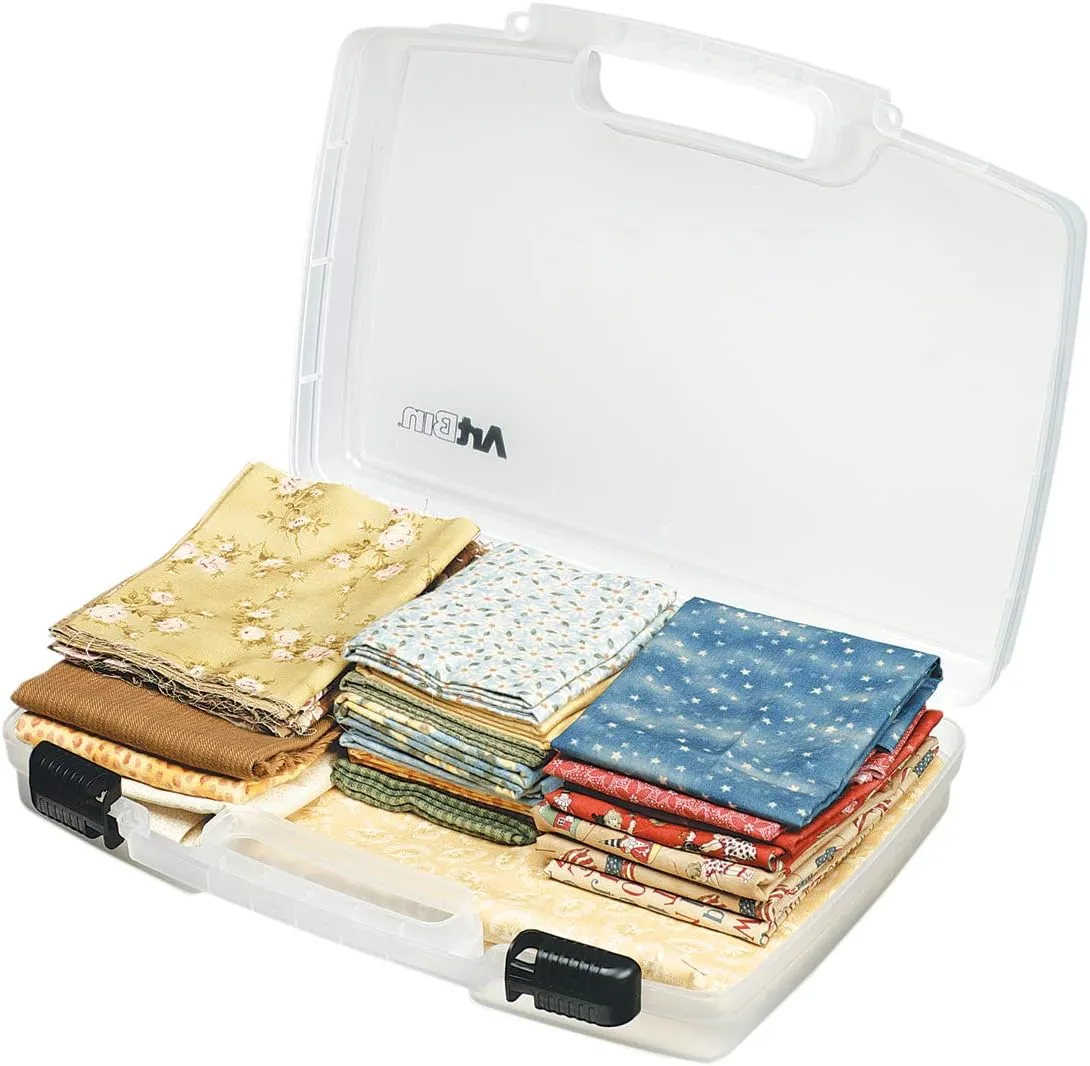 ArtBin 8017AB 17 inch Quick View Carrying Case, Portable Art & Craft Organizer with Handle, [1] Plastic Storage Case, Translucent