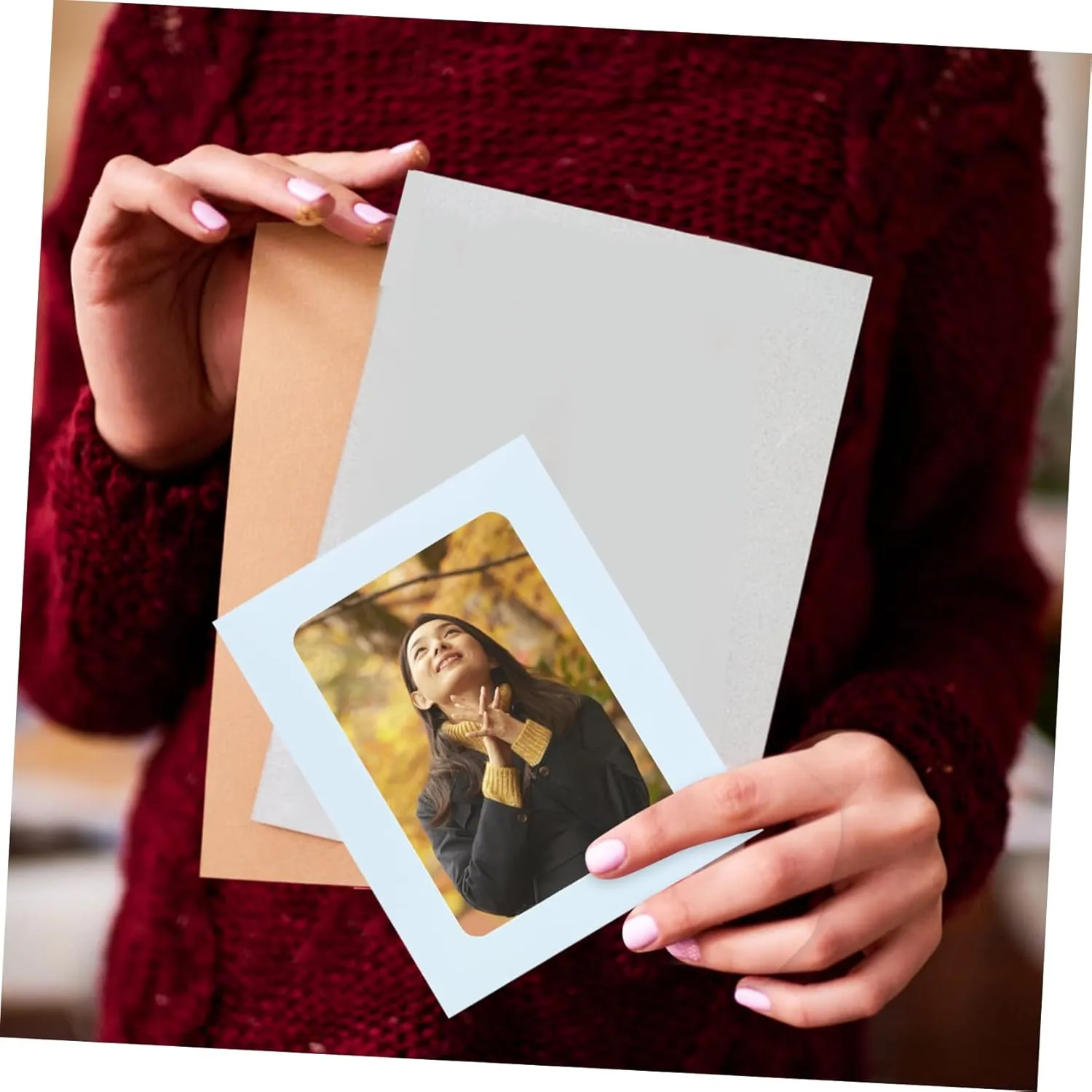 Artibetter 5sets Photo Cards Sleeves Card Envelopes Simple Style Stain-Proof Covers Easy to Use Compact and Portable for Displaying Photos 50pcs*5
