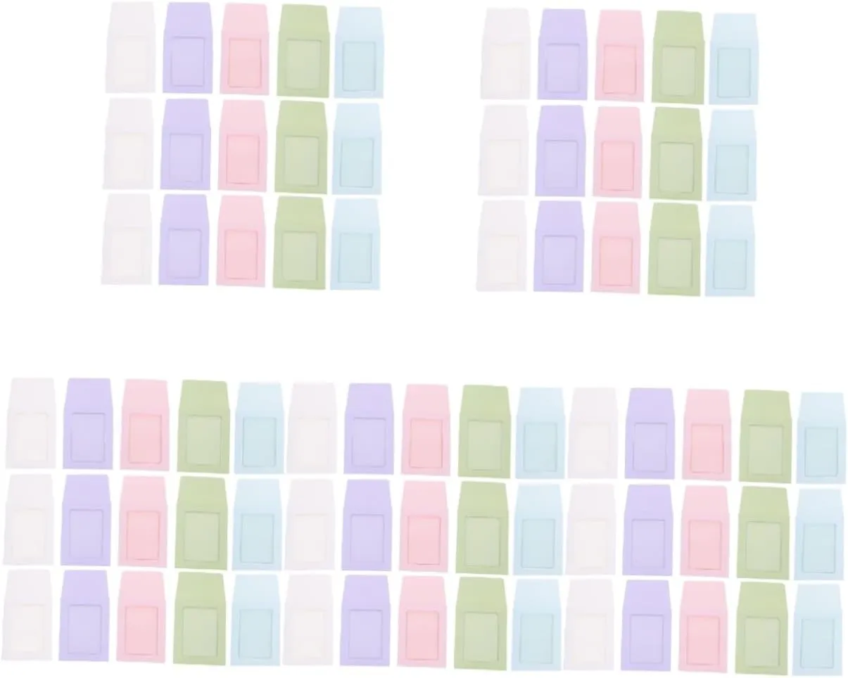 Artibetter 5sets Photo Cards Sleeves Card Envelopes Simple Style Stain-Proof Covers Easy to Use Compact and Portable for Displaying Photos 50pcs*5