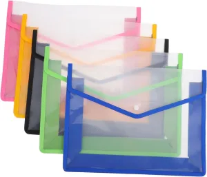 Artibetter Document Holder 5pcs Expandable Plastic File Folders Waterproof File Wallet A4 Size Office School Supplies Desk Organizers for Organization