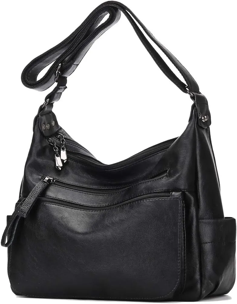 Artwell Fashion Crossbody Bag For Women Shoulder Bag Soft PU Leather Handbags Purses Multi Pocket Hobo Tote Bag