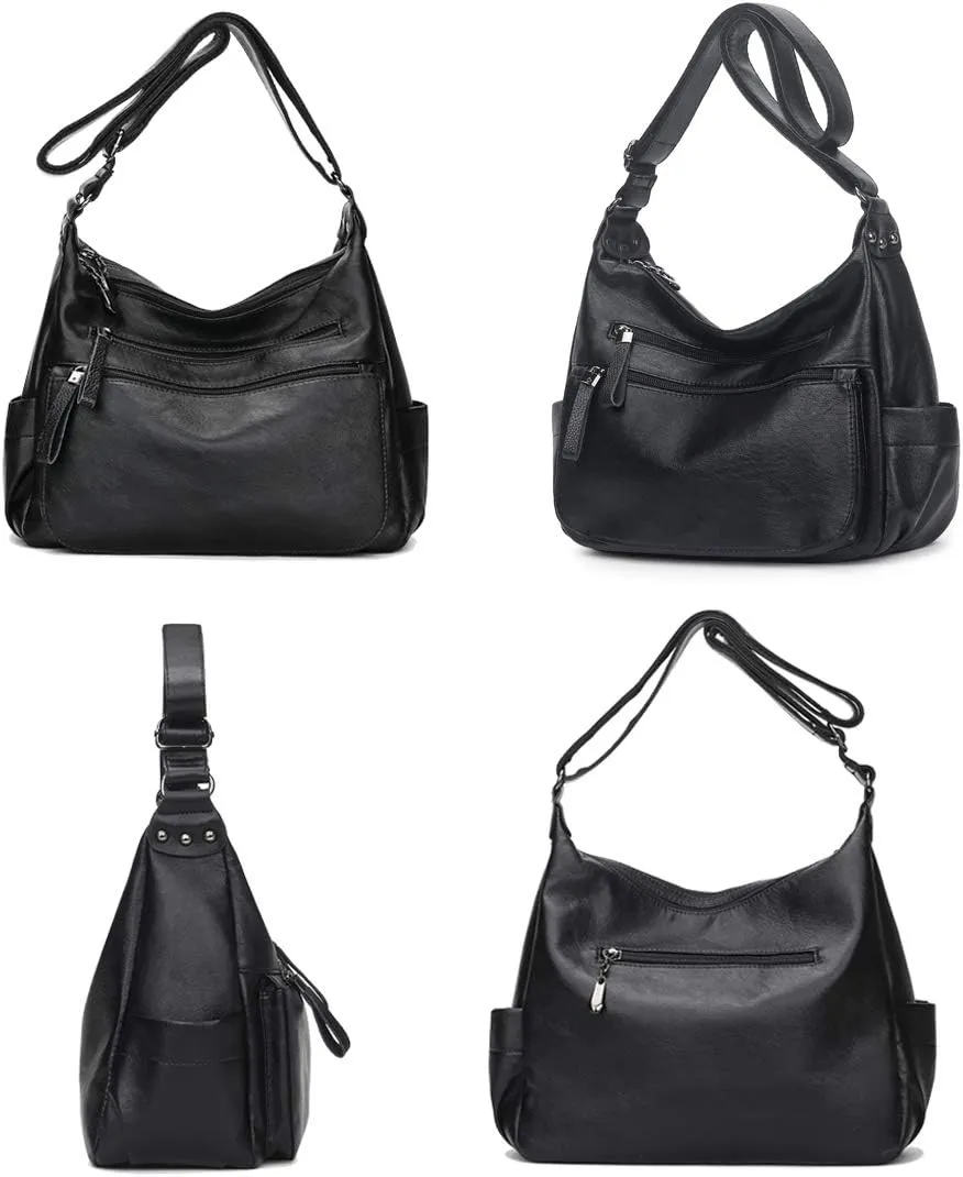Artwell Fashion Crossbody Bag For Women Shoulder Bag Soft PU Leather Handbags Purses Multi Pocket Hobo Tote Bag