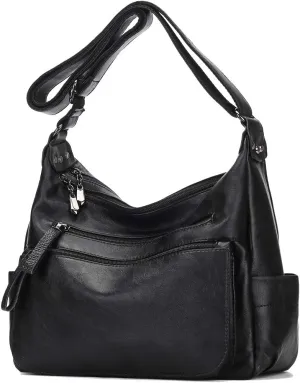 Artwell Fashion Crossbody Bag For Women Shoulder Bag Soft PU Leather Handbags Purses Multi Pocket Hobo Tote Bag