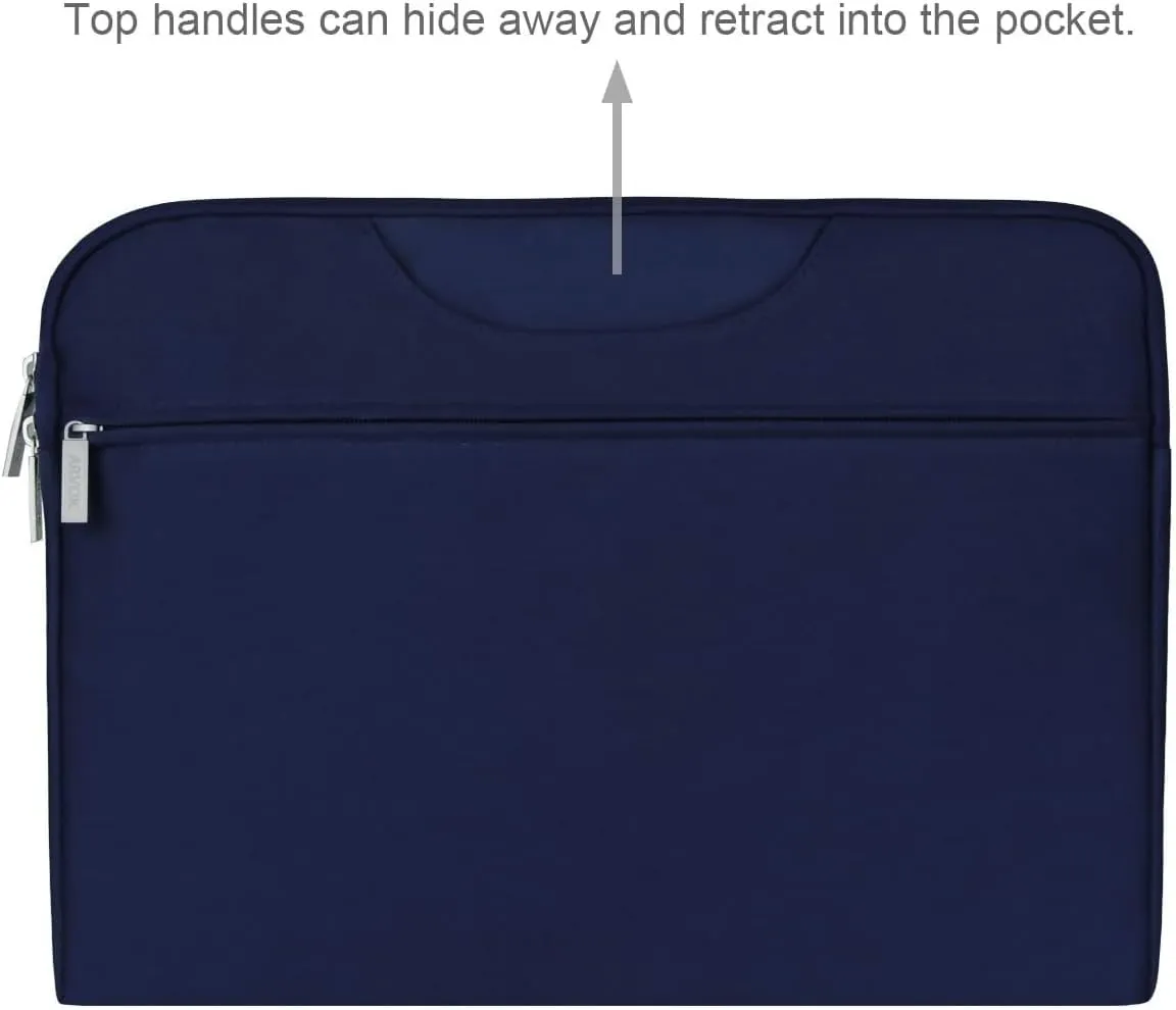 ARVOK 17 17.3 Inch Water-resistant Canvas Fabric Laptop Sleeve With Handle&Zipper Pocket/Notebook Computer Case/Ultrabook Carrying Bag for HP/Dell/A sus/Acer/Samsung, Black