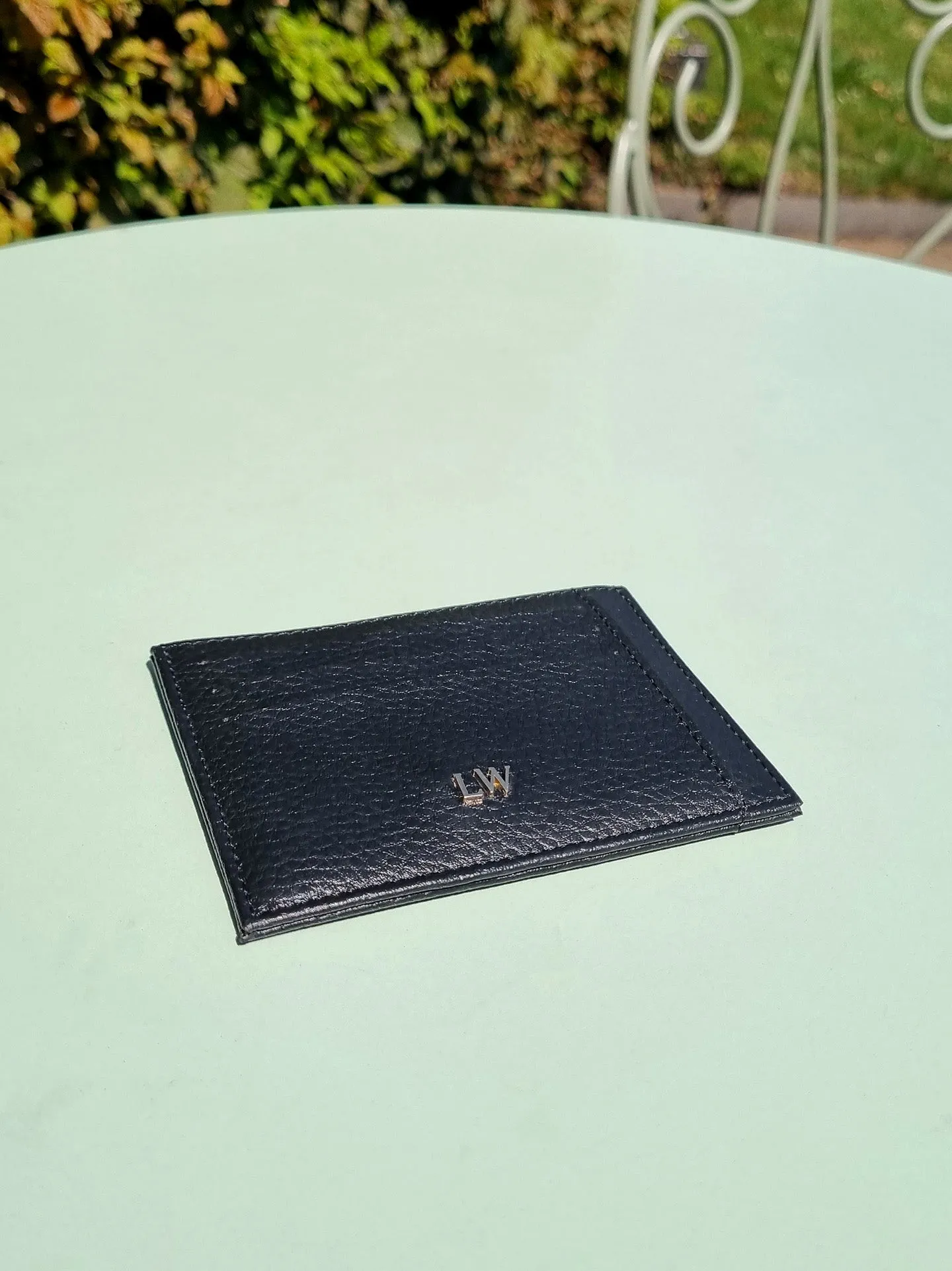 Ash Card Wallet in Black & Gold