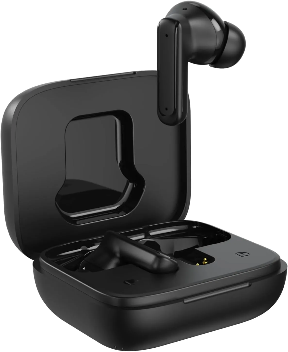 AT&T Essentials True Wireless Mellow Vue Earbuds Black Digital Display Charging Case Premium Sound for iPhone Google Pixel Samsung Galaxy Ergonomic Design