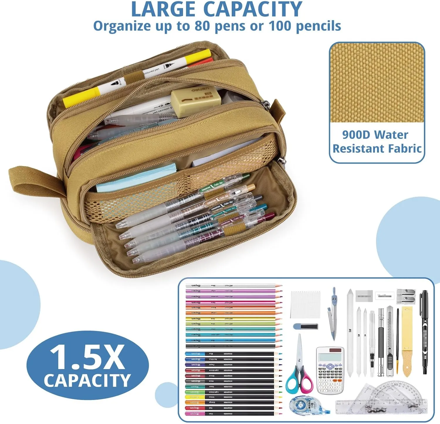 ATRIPACK Tactical 4 Compartments Pencil Case for Boys,Big Canvas Pen Pouch Bag, Large Capacity Pen Box, Tool Bag for Middle School College Office Organizer for Kids Men Women Adult Teens