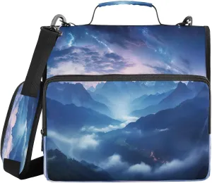 ATTX Space Mountains Zipper Binder with Adjustable Padded Strap - 3 Ring 500 Sheet Capacity Binder Bag with Multi-Pocket Organizer, Fits 12 Inch Laptop#11