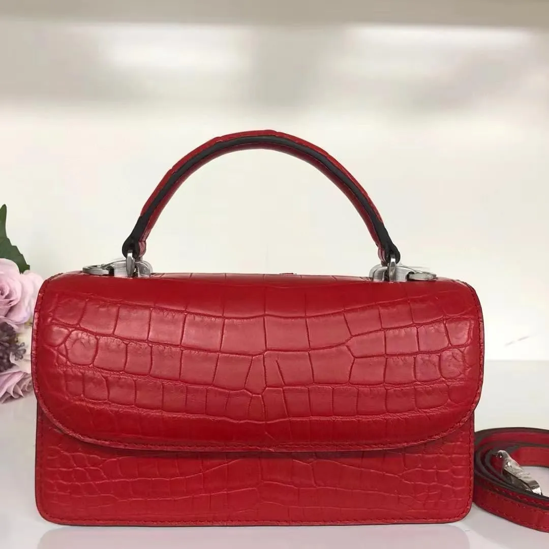 Authentic Real Crocodile Belly Skin Women Small Purse Female Mini Handbag Genuine Alligator Leather Lady Cross Shoulder Bag