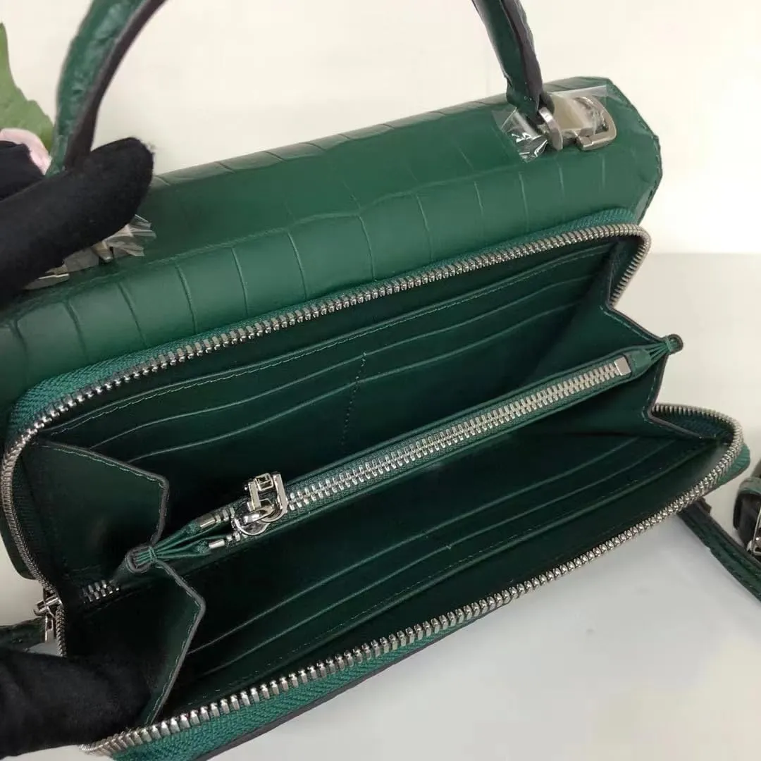 Authentic Real Crocodile Belly Skin Women Small Purse Female Mini Handbag Genuine Alligator Leather Lady Cross Shoulder Bag